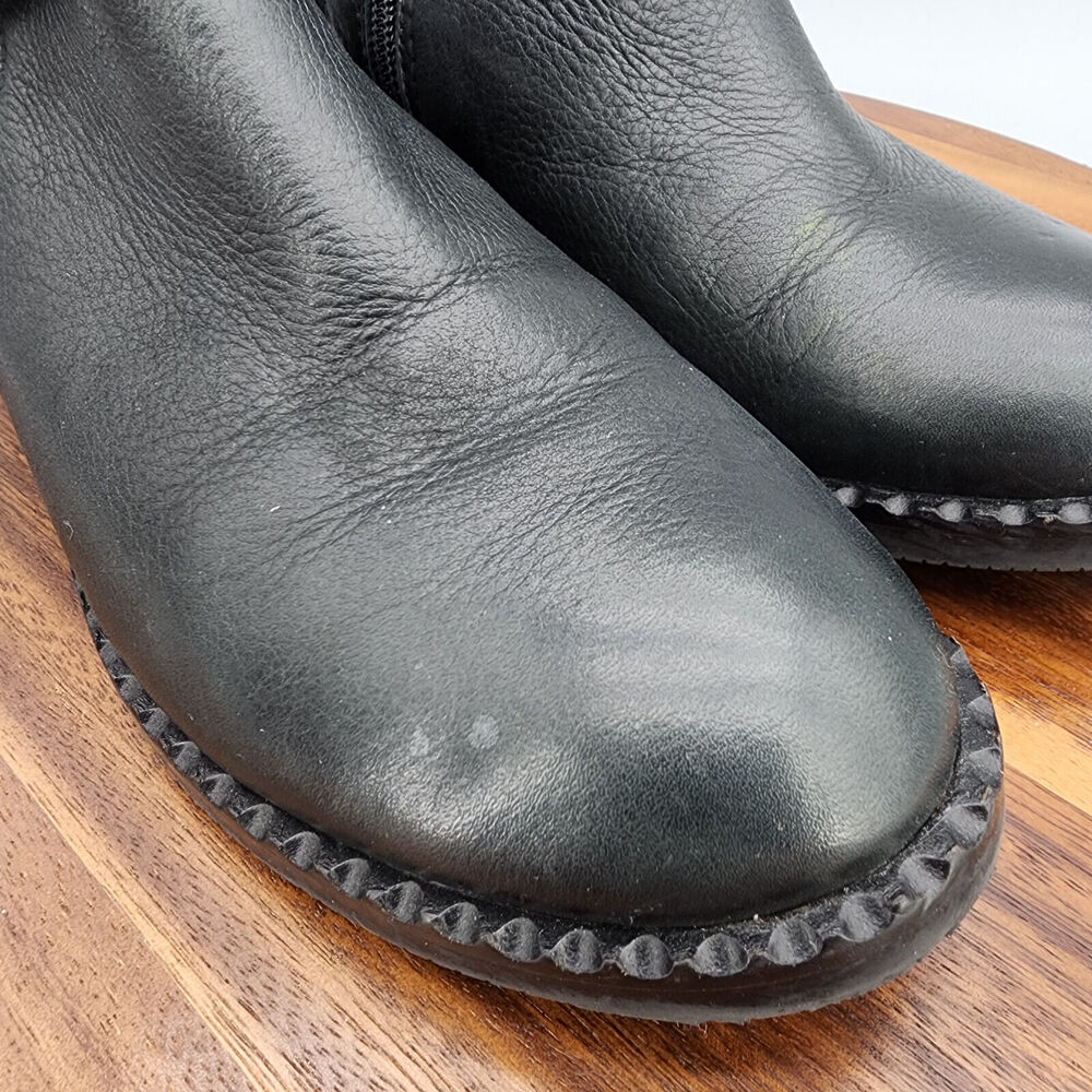 Gentle Souls Boots Women's 6.5 M Black Leather Zip Up Buckle Moto Ankle Booties - Picture 5 of 9